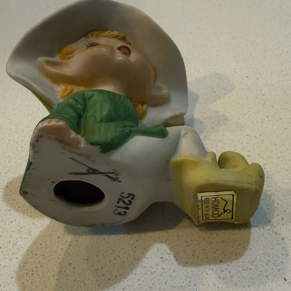 Vintage Homco Pixie Elves Elf Porcelain Figurines Home Interiors‎ #5213 Set Of 4